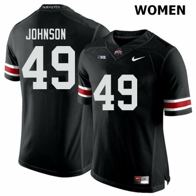 Women's Ohio State Buckeyes #49 Xavier Johnson Black Nike NCAA College Football Jersey August VNJ8444KD
